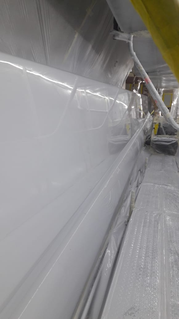 superyacht freshly repainted