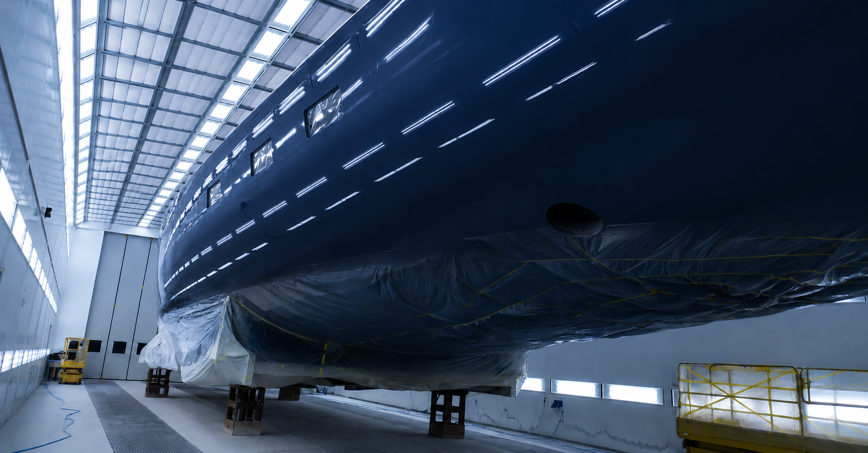 Mirror finish yacht polishing