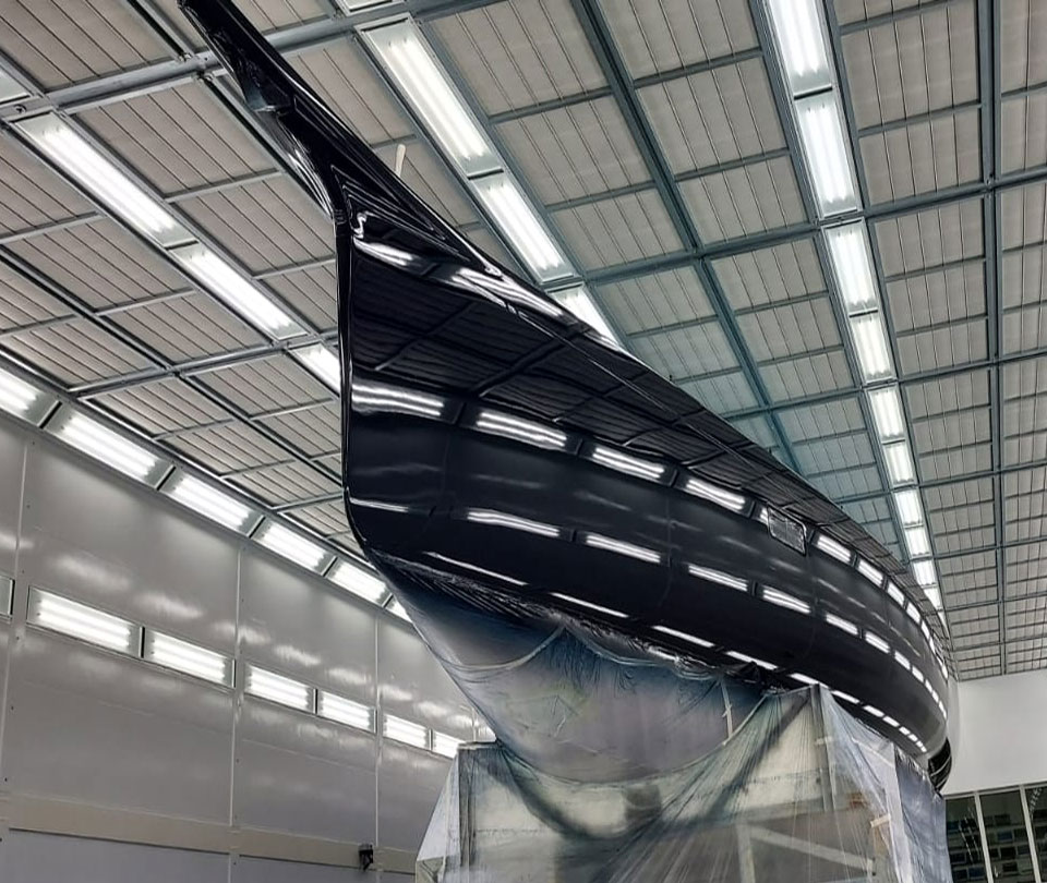 nautor swan 120 feet super yacht painted high gloss