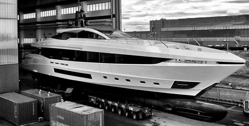 new build super yacht painting and fairing